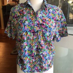 Vintage Paris Blues Tropical Rayon Shirt